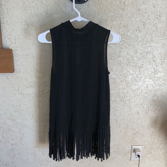 NWT Naked Zebra Black Fringed Tank - Picture 3 of 10
